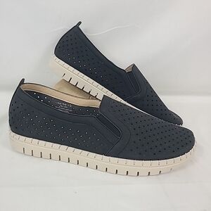 NEW GLOLILY Elle Original Perf/ Walking Shoes Slide-On Black Size 11 M